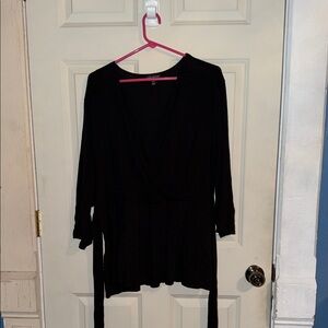 Lane Bryant Black Wrap Blouse